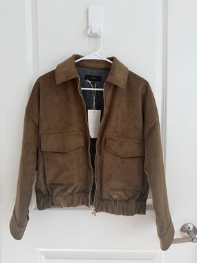 Zara Brown Suede Bomber